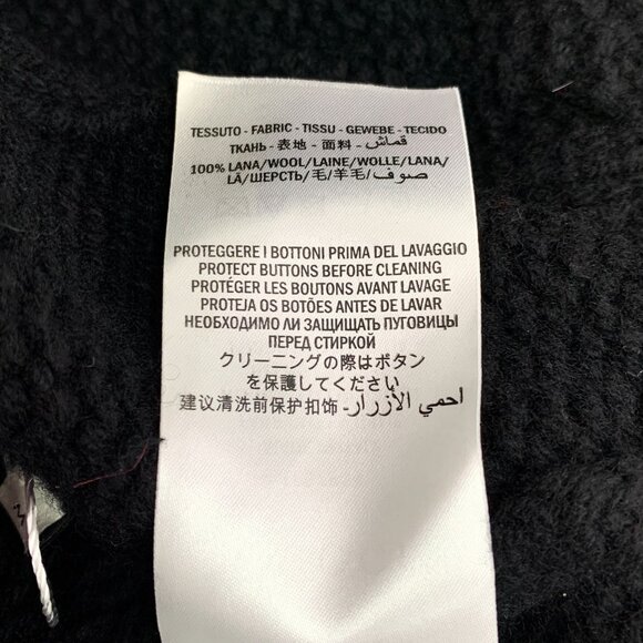Gucci Black Wool Striped V-Neck Long-Sleeve Knitted Cardigan M Made In Italy - Picture 3 of 7